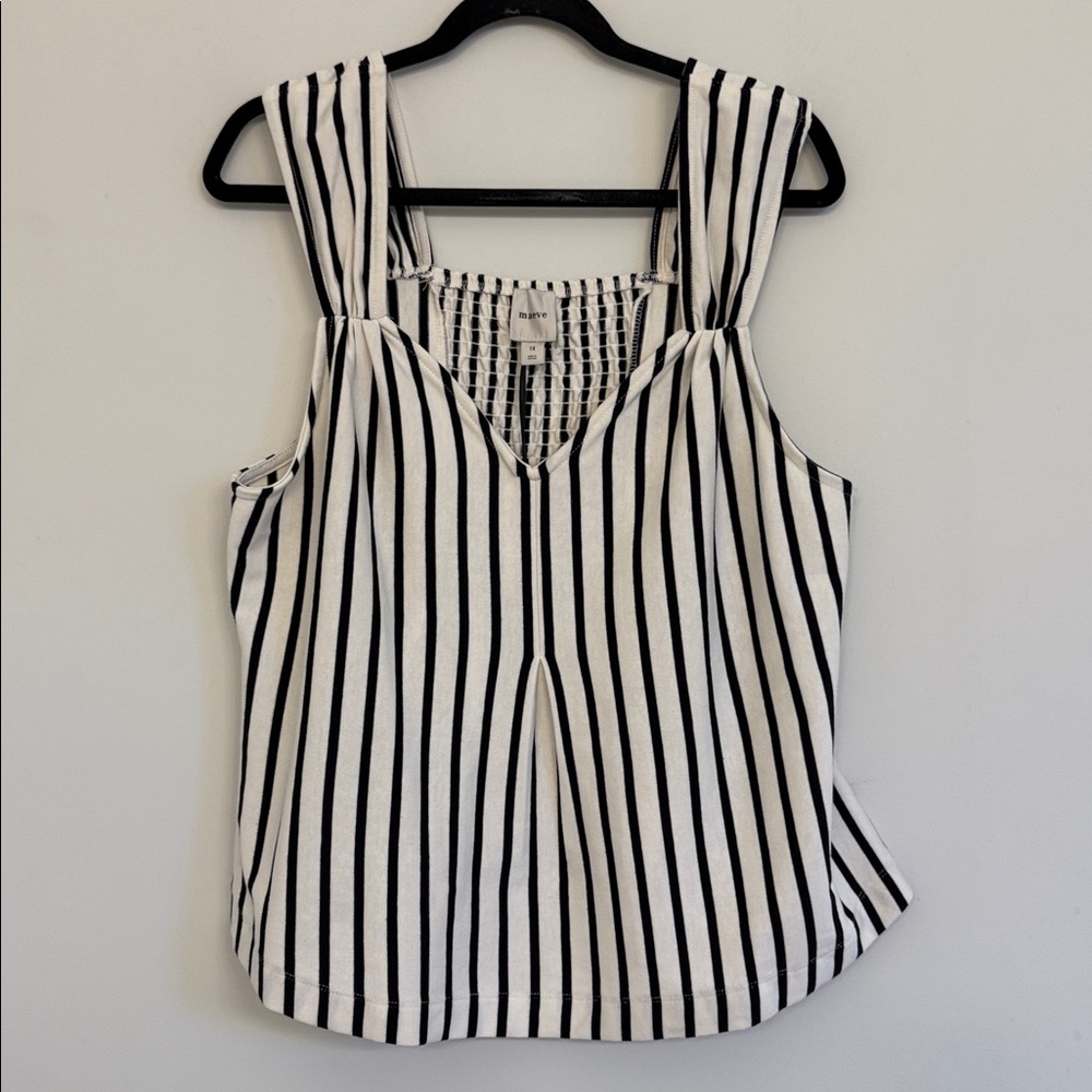 Maeve v-neck fit & flare striped top 1X NWT - Picture 3 of 9